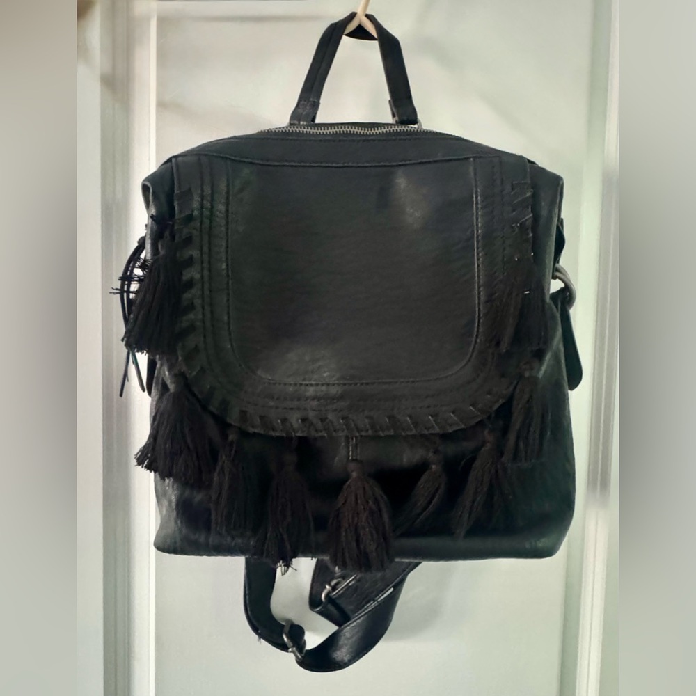 Jessica Simpson Black Leather Backpack
Elegant Black Tassel Women's Bag